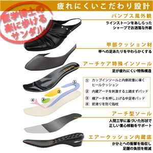 勝野式 アーチケアRAKURAKUサンダル ブラック Mサイズ