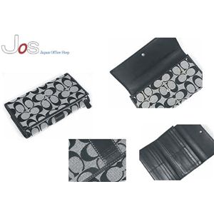 COACH(コーチ) シグネチャースリム3つ折り長財布 ブラック