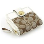 COACH(コーチ) シグネチャーストライプソリッドミディアムジップビルフォード 財布ホワイト 41200