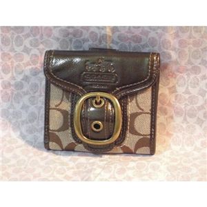 COACH(コーチ) ブリーカーシグネチャーフレンチ財布 カーキ×ブロンズ 41562