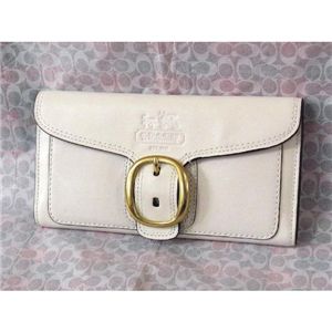 COACH(�R�[�`) �u���[�J�[ ���U�[ �`�F�b�N�u�b�N 3�܂蒷���z �z���C�g 41549