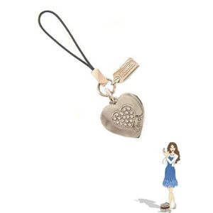 COACH 携帯ストラップ パヴェ ハート イン ハート セルフォンランヤード 92342