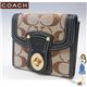 COACH(コーチ) レガシー シグネチャー フレンチ ３つ折り財布 ブラック 41956-BKHBK