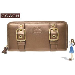 COACH(コーチ) ゾーイ レザー アコーディオン ジップ アラウンド長財布 アンティークゴールド 41862-B4AD