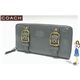 COACH(コーチ) ゾーイ パテント レザー アコーディオン ジップ アラウンド長財布 ペットロールグレー 41868-B4P4