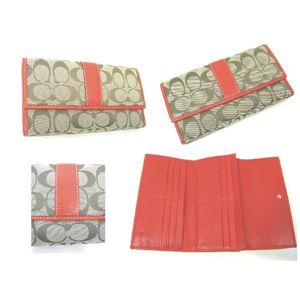 COACH(コーチ) シグネチャースリムエンベロープ3つ折り長財布 オレンジ