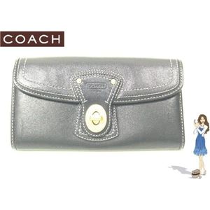 COACH（コーチ） レガシー レザー スリム エンベローブ ３つ折り長財布 ブラック 41953