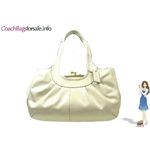 COACH(コーチ) エルゴ パテント レザー プリーテッド フレームド サッチェル ホワイト 12520
