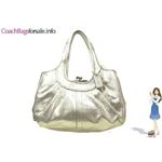 COACH(コーチ) エルゴ メタリック レザー プリーテッド フレームド サッチェル プラチナ 12831