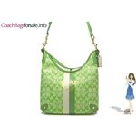 COACH(コーチ) ヘリテージ ストライプ コンバーチブル ホーボー ショルダー バッグ グリーン 13193