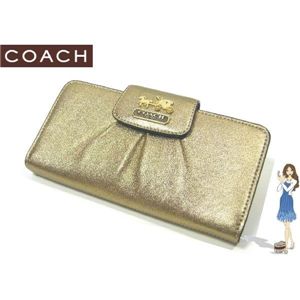 COACH(コーチ) 財布 マディソン レザー スリム エンベロープ ゴールド 41975
