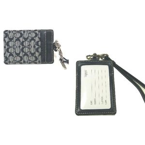 COACH(コーチ) IDカードネックストラップ シグネチャー ランヤード ブラック 60357