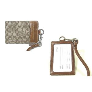 COACH(コーチ) IDカードネックストラップ シグネチャー ランヤード ブラウン 60357
