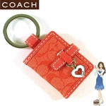 COACH（コーチ） キーホルダー ミニ シグネチャー ピクチャー フレーム キーフォブ 92322 レッド