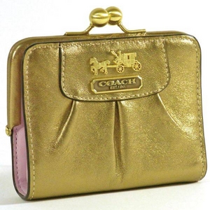 【訳あり】COACH（コーチ） 長財布 マディソン レザー フレームド フレンチ パース ゴールド 41973  第4画像