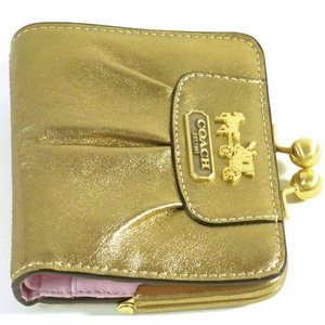 【訳あり】COACH（コーチ） 長財布 マディソン レザー フレームド フレンチ パース ゴールド 41973  第5画像