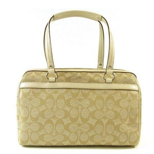 COACH（コーチ） ボストンバッグ チェルシー ヘリテージ シグネチャー ジップ サッチェル ライトカーキ／ピンク 14478 第2画像