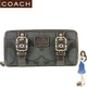 Coach(コーチ) アコーディオン ジップ アラウンド長財布 ゾーイ シグネチャー ブラック 41854