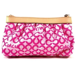Coach(コーチ) クラッチバッグ リアコーテッド キャンバス リストレット ピンク 42357