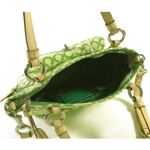 Coach(コーチ) トートバッグ オプ アート コーテッド キャンバス スモール リア グリーン 13141