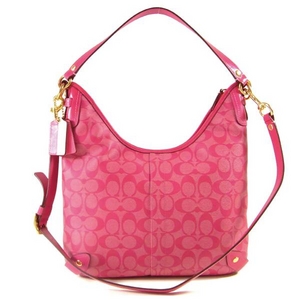 Coach(コーチ) ショルダーバッグ ヘリテージ ストライプ コンバーチブル ホーボー ピンク 13193