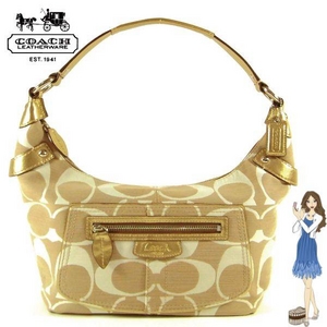 Coach(コーチ) バッグ ペネロピ シャンタン シグネチャー ホーボー カーキ/ゴールド 13291