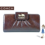 【訳あり】Coach(コーチ) スリム エンベロープ財布 マディソン レザー ダークブラウン 41975