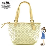 Coach(コーチ) トートバッグ リア オプ アート コーテッド トップハンドル ミニ アイボリー 42419