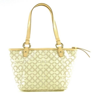 Coach(コーチ) トートバッグ リア オプ アート コーテッド トップハンドル ミニ アイボリー 42419