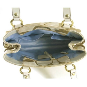 Coach(コーチ) ショルダーバッグ シグネチャー カーリー キャリーオール ライトカーキ 13237