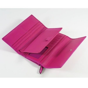 Coach(コーチ) 3つ折り長財布 シグネチャー チェックブック ピンク 41878