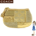 Coach(コーチ) 小銭入れ アリパッチワーク ミニ スキニー ゴールド 42676