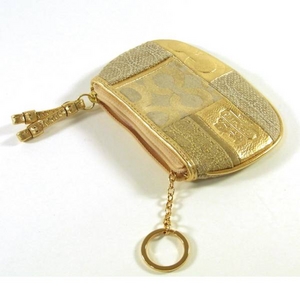 Coach(コーチ) 小銭入れ アリパッチワーク ミニ スキニー ゴールド 42676