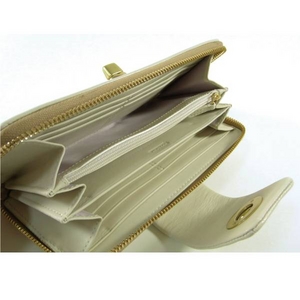 【訳あり】Coach(コーチ) アコーディオン ジップ アラウンド 長財布 クリケット シグネチャー ライトカーキ 42660