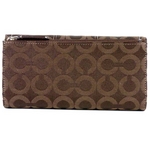 Coach(�R�[�`) 3�܂蒷���z �g���C�x�b�J �I�v�A�[�g �`�F�b�N�u�b�N �_�[�N�u���E�� 43127
