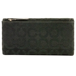 Coach(�R�[�`) 3�܂蒷���z �g���C�x�b�J �I�v�A�[�g �`�F�b�N�u�b�N �u���b�N 43127