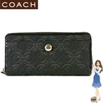 Coach(コーチ) ジップ アラウンド 長財布 グラマシー オプアート ブラック 42943