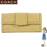 【訳あり】Coach(コーチ) スリム エンベロープ 長財布 ペネロピ エンボスド ベージュ 42426