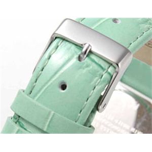 【わけあり】WORLD TURTLE TRUST(ワールドタートルトラスト) クロノグラフ 本革レザーウォッチ ライム