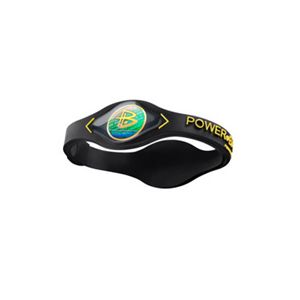 【日本正規品】POWER BALANCE（パワーバランス） シリコン・ブレスレット（ブラック/イエロー XSサイズ)