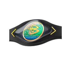 【日本正規品】POWER BALANCE(パワーバランス) シリコン・ブレスレット(ブラック/イエロー Sサイズ)