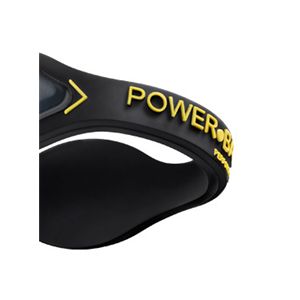【日本正規品】POWER BALANCE(パワーバランス) シリコン・ブレスレット(ブラック/イエロー Mサイズ)