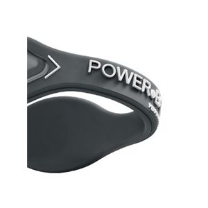 【日本正規品】POWER BALANCE(パワーバランス) シリコン・ブレスレット(グレー/ホワイト Sサイズ)