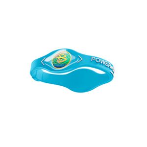 【日本正規品】POWER BALANCE（パワーバランス） シリコン・ブレスレット（アクアブルー/ホワイト Sサイズ)