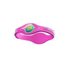 【日本正規品】POWER BALANCE（パワーバランス） シリコン・ブレスレット（ピンク/ホワイト XSサイズ)