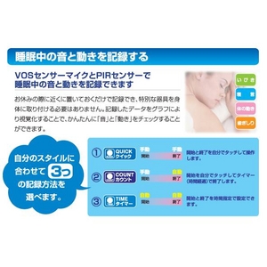 眠りを「音」と「動き」で記録・表示！睡眠表示計 ZZZcheckermemo（ズーチェッカーメモ）