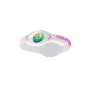 【日本正規品】POWER BALANCE パワーバランス シリコン・ブレスレット（クリア/ピンク M）