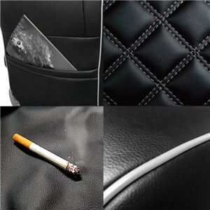 Dohm製 本革調シートカバー DIAモデル フリード用 【D-H55】 3列 ナチュラルグレーステッチ 1台分