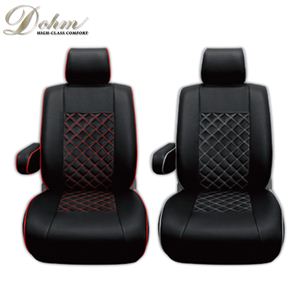 Dohm製 本革調シートカバー DIAモデル カローラルミオン用 【D-T81】 2列 ナチュラルグレーステッチ 1台分