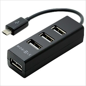 ミヨシ(MCO)　USB 4ポート ハブ機能搭載 ホストアダプタ　SAD-HH01/BK